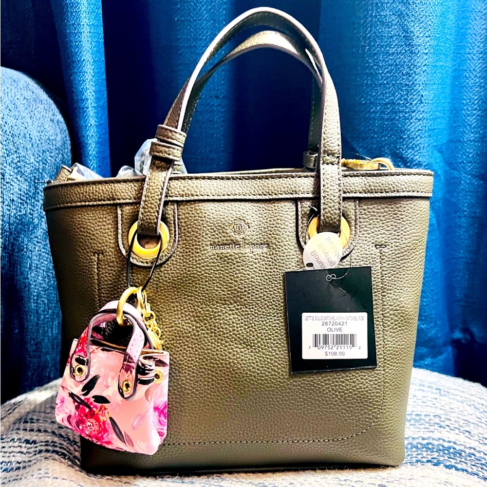 Nanette Lepore Lettie Solid Satchel with mini bag key fob